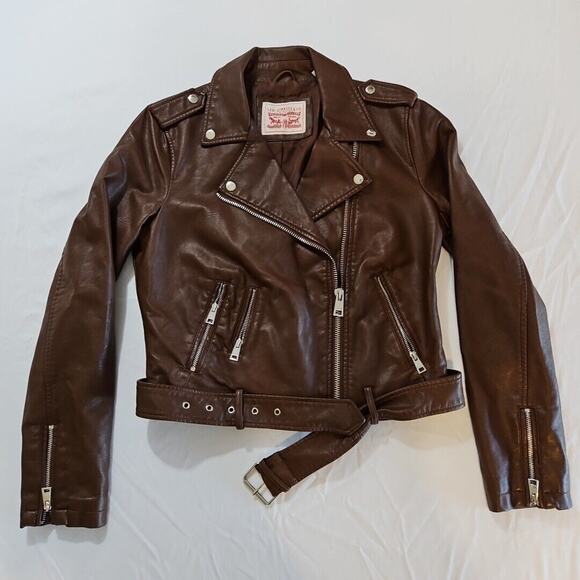 Levi's Jackets & Blazers - Levi's Women's Brown Faux Leather MOTO Jacket Medium Vintage & Biker vibes
